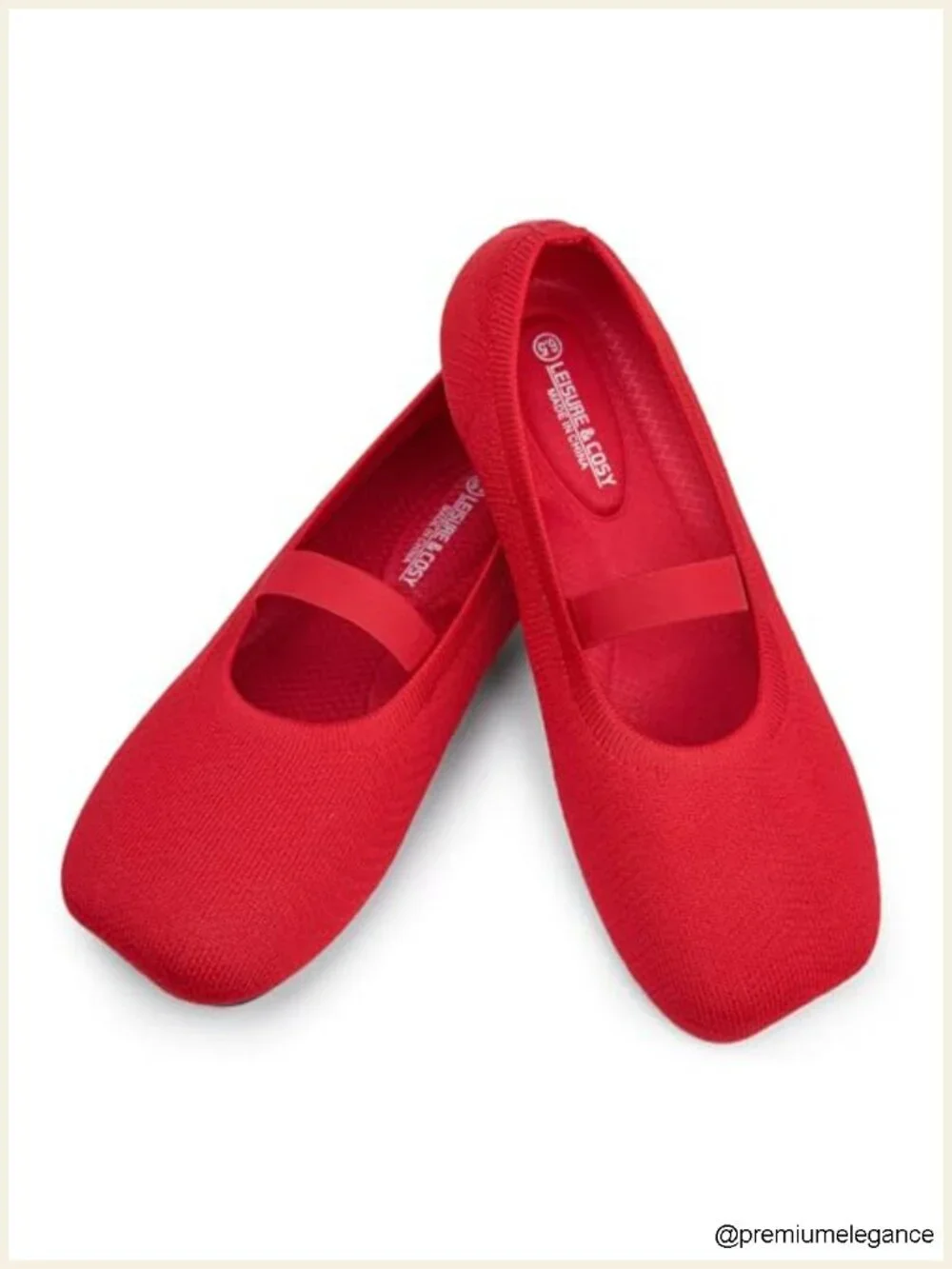 Mary Jane Ballet Flats Wide Toe Box Knit Shoes for Women Slip Resistant